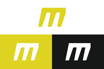modern letter M logo, simple letter M logo.