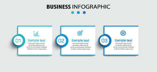 Business infographic template with 3 options or steps	