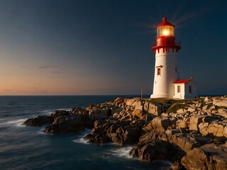 Lighthouse guiding innovation on a rocky shore.1