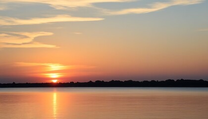 Obraz premium Tranquil Coast Sunrise, Enchanting Natural Scenery