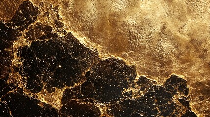 Abstract gold and black textured background.