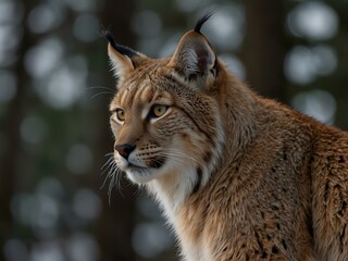 Obraz premium Majestic lynx, poised and alert.