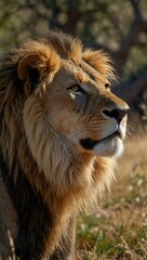 Fototapeta premium Lion in its natural habitat.