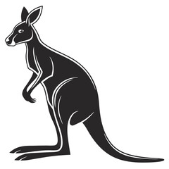 kangaroo mother and baby in pocket wildlife one line art design vector Artwork