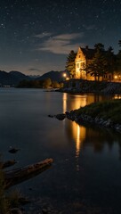 Long exposure of Drago Barbuto at night.