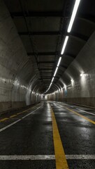 Long tunnel pedestrian crossing.
