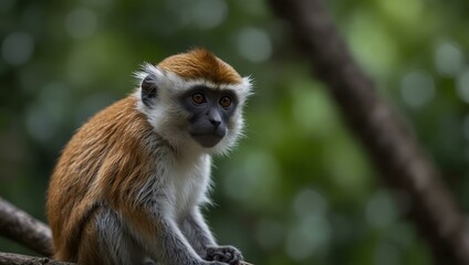 Fototapeta premium Long-tailed monkey in the wild.