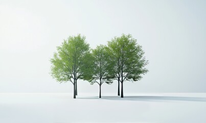Obraz premium trees displayed against a clean white background, ideal for design projects and digital illustrations