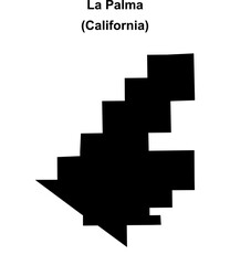 La Palma (California) blank outline map