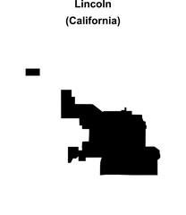 Obraz premium Lincoln (California) blank outline map