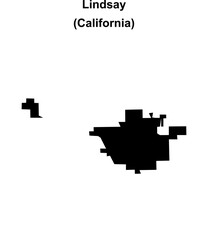 Lindsay (California) blank outline map
