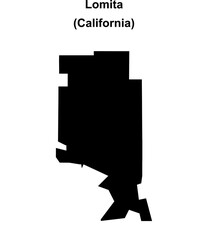 Lomita (California) blank outline map