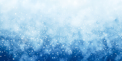 Obraz premium Light blue background with frosted glass effect and frozen snowflakes. Banner and poster concept.