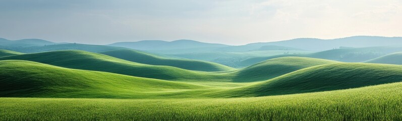 Obraz premium Grassy hills with a few green grass growing in them