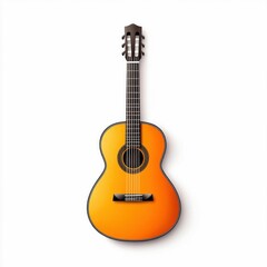 Obraz premium Minimalistic Orange Gradient Guitar Icon with 3D Rendering