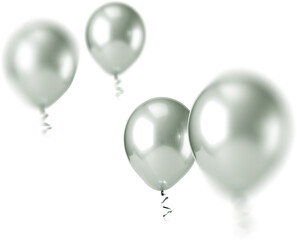 Metallic Pastel Green Balloons Clipart Photo Overlays