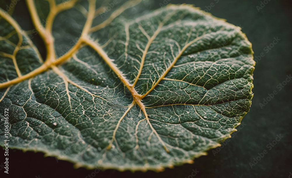 Aufkleber leaf with a brown tip. the leaf is green and has a brown tip. the leaf is on a black surface