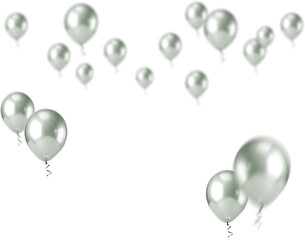 Metallic Pastel Green Balloons Clipart Photo Overlays