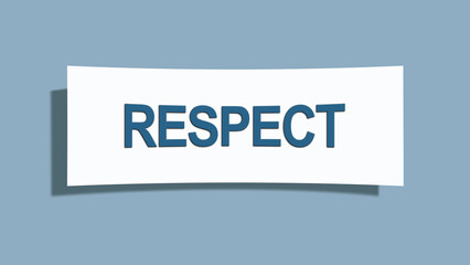 Respect. A card isolated on blue background.