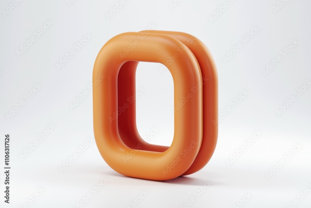 Fototapete abstract 3d render of square shaped orange object