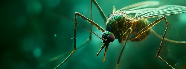 Close-up of an adult mosquito resting on the skin of someone's arm