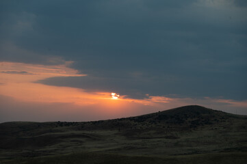 sunset in the mountains