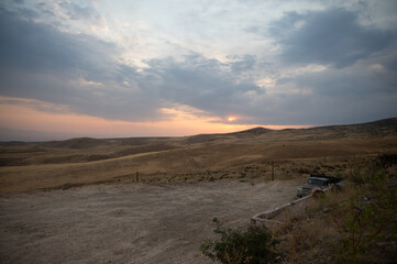 sunset in the mountains