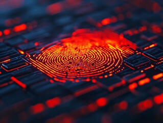 Ai-generated technology insight fingerprint design digital realm graphic visualization abstract close-up concept