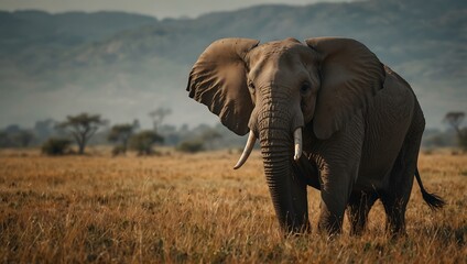 Obraz premium Majestic elephant in its habitat.