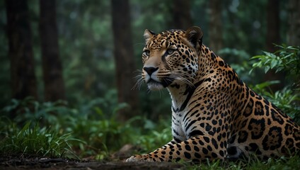 Obraz premium Majestic jaguar in the wild.