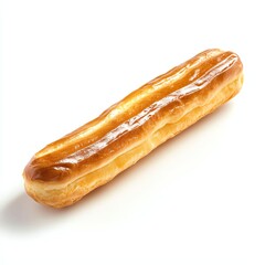 A delicious and perfectly glazed eclair pastry, showcasing a golden-brown exterior and smooth texture, ideal for dessert lovers and culinary enthusiasts.
