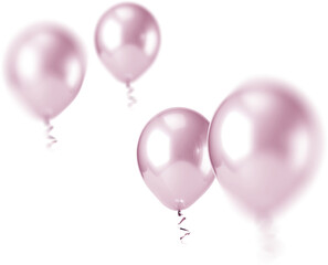 Pastel Pink Balloons Clipart in The air Photo Effet