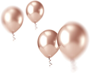 Rose Gold Balloons in the air Photo Overlays