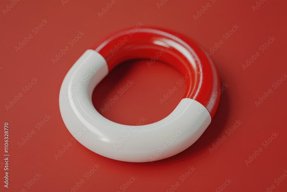 Poster a bright red ring sits atop a vibrant red surface, ready for use in your next design project