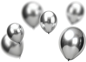 Silver Balloons in the air Photo Overlays Clipart
