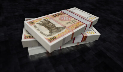 Moldova Lei money banknotes pack 3d illustration