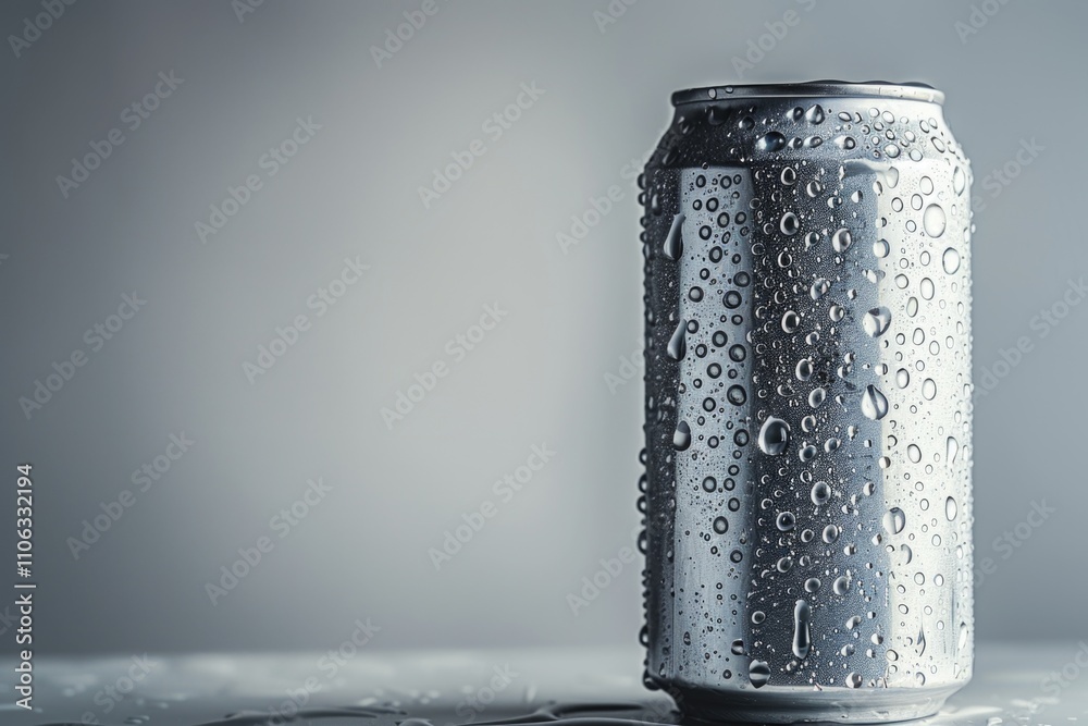 Poster a single can of soda sits on a table, waiting to be enjoyed
