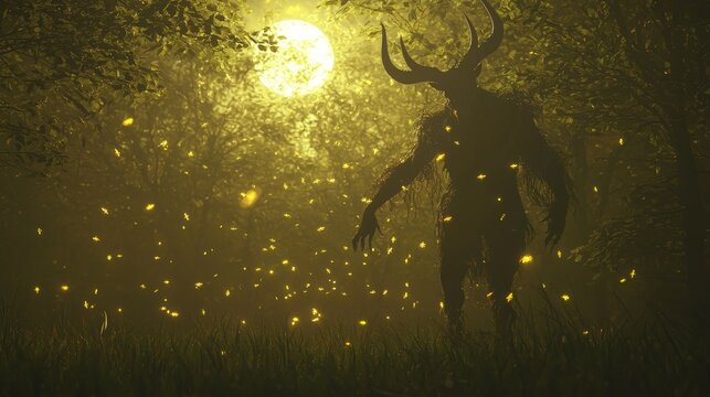 Enchanted Faun Dancing in Moonlit Glade - Ultra-Detailed 3D Render Digital Artwork