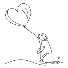 Heart hand drawn. Heart continuous line drawing. Single contour heart for love design. Single lineart sketch heart. Symbol love. Simplicity sign isolated on white background. Vector illustration