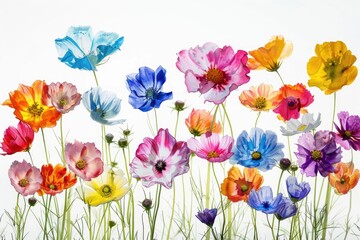 Fototapeta premium A bouquet of flowers growing naturally on the grass