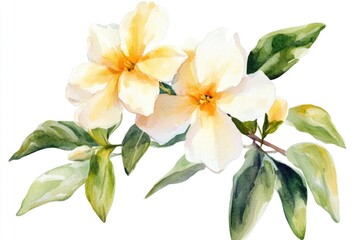 Obraz premium A pair of bright yellow flowers growing on a green stem