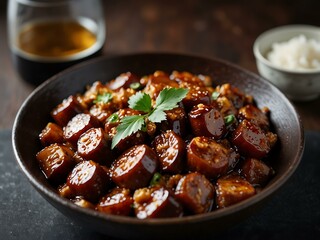 Mapo eggplant with beer.