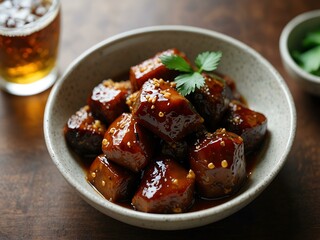 Mapo eggplant with beer.