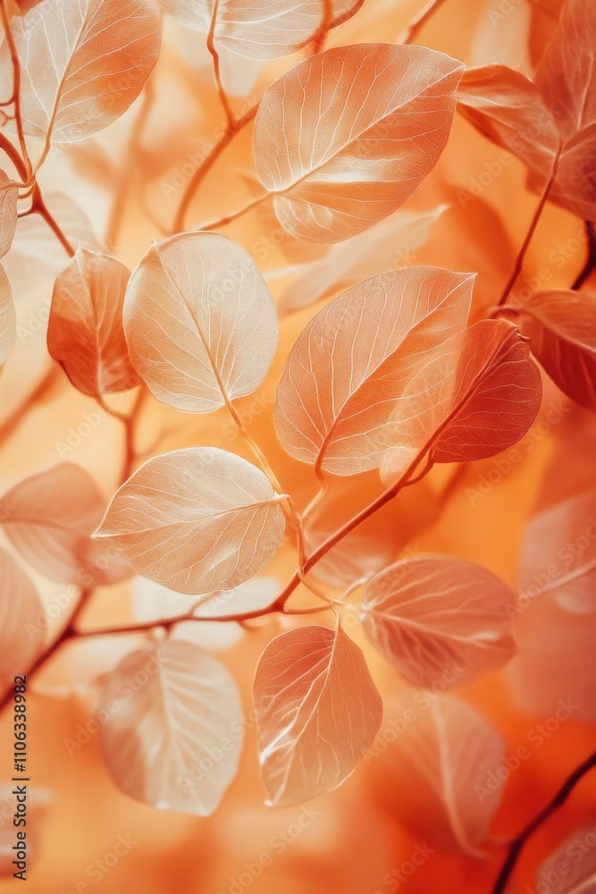 Poster a detailed view of a cluster of leaves