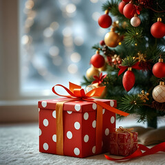 christmas tree with gift boxes