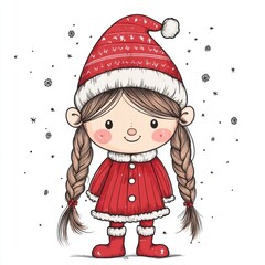 Cute girl gnome for holiday decoration