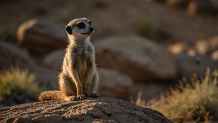 Meerkat on a rock.
