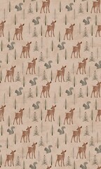 Deer seamless pattern for Christmas and holiday season

