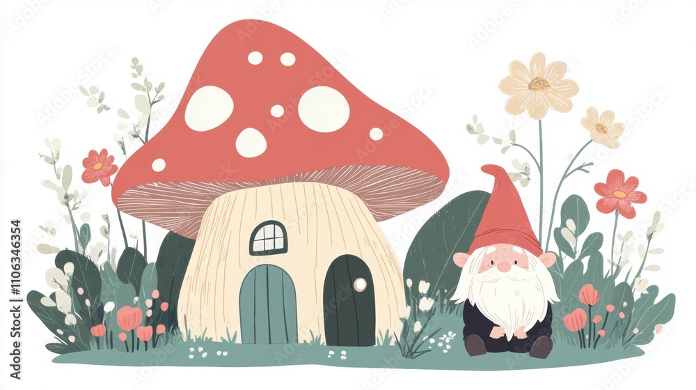 Wall mural Cute gnome for holiday decoration