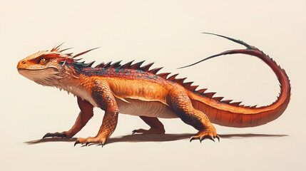 Naklejka premium Fantasy art of a draconic creature. Draconic. Illustration
